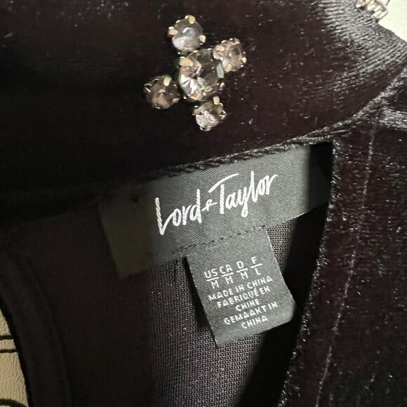 Lord taylor black v neck velvet top - Picture 3 of 7